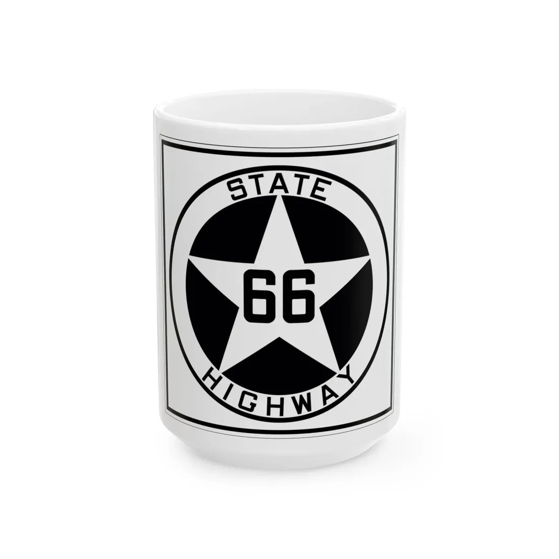Texas 66 1917 (Texas) (Road Sign) White Coffee Mug 15oz - Go Mug Yourself