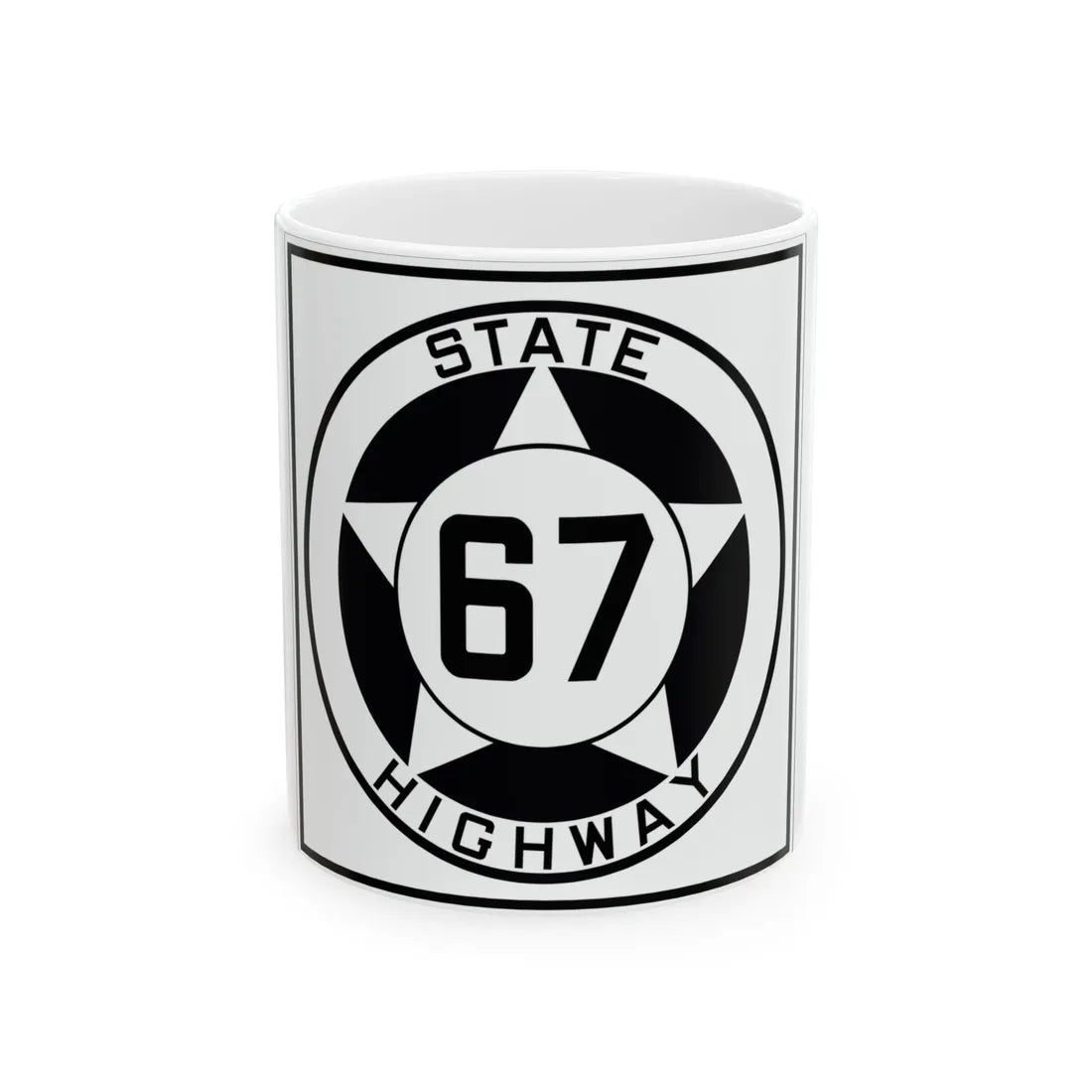 Texas 67 1935 (Texas) (Road Sign) White Coffee Mug 11oz - Go Mug Yourself