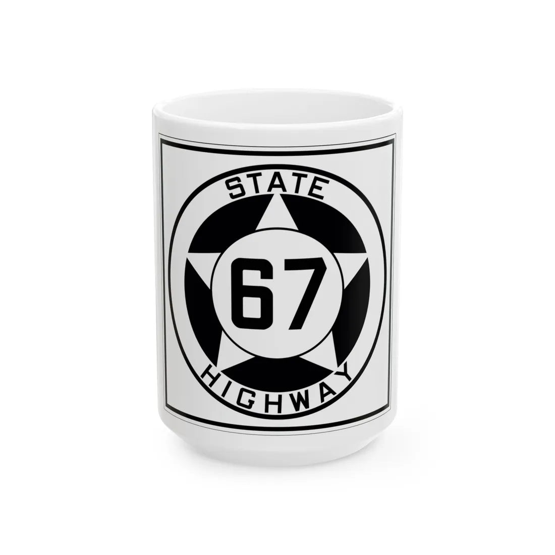 Texas 67 1935 (Texas) (Road Sign) White Coffee Mug 15oz - Go Mug Yourself
