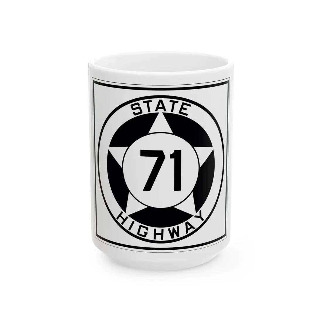 Texas 71 1935 (Texas) (Road Sign) White Coffee Mug 15oz - Go Mug Yourself