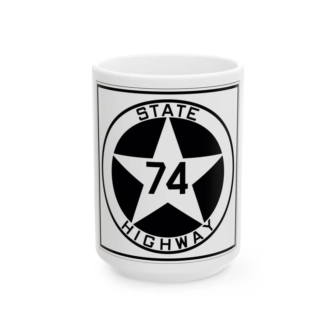 Texas 74 1917 (Texas) (Road Sign) White Coffee Mug 15oz - Go Mug Yourself