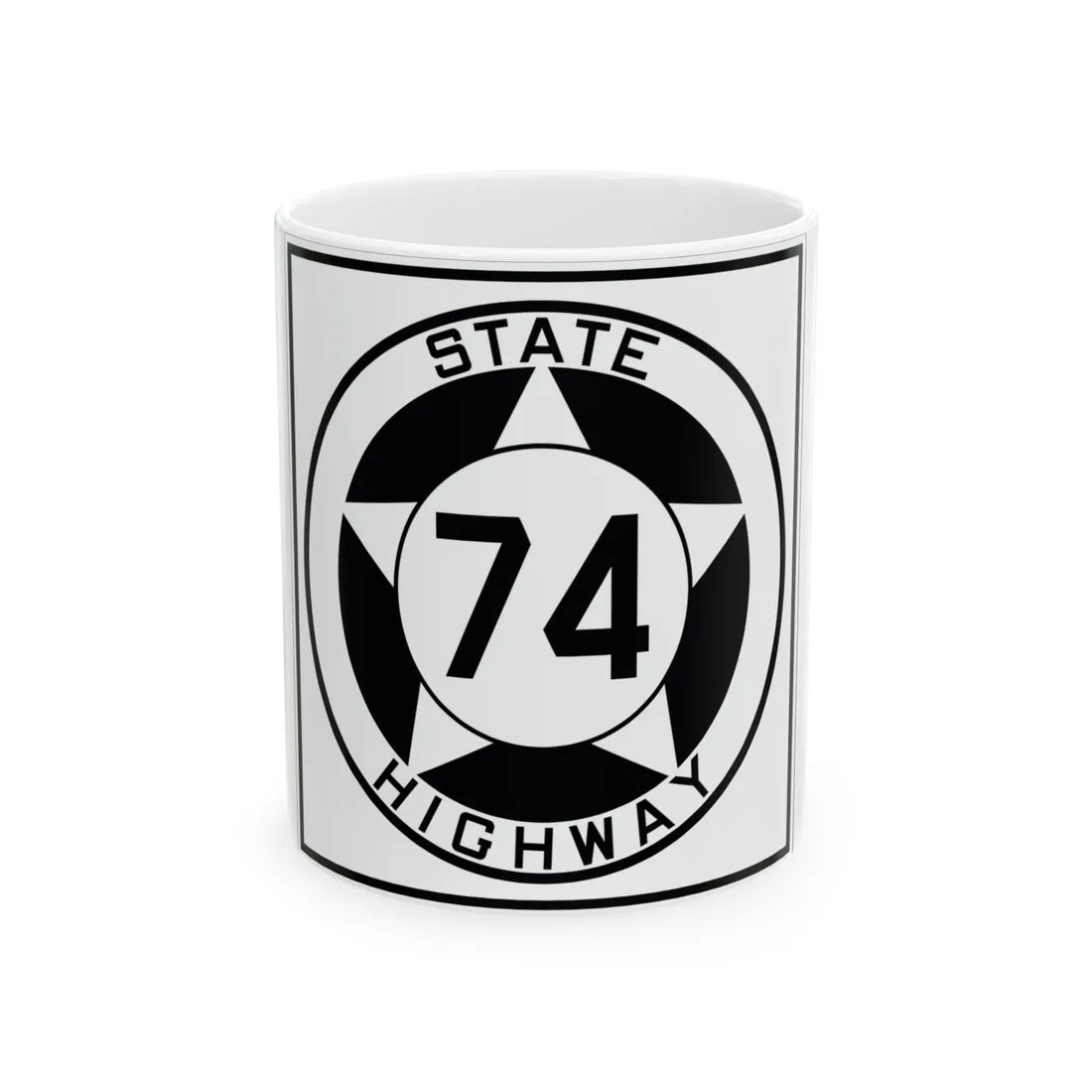 Texas 74 1935 (Texas) (Road Sign) White Coffee Mug 11oz - Go Mug Yourself