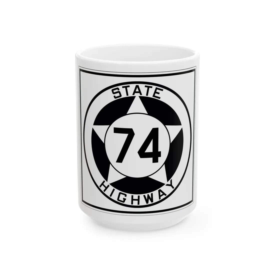 Texas 74 1935 (Texas) (Road Sign) White Coffee Mug 15oz - Go Mug Yourself