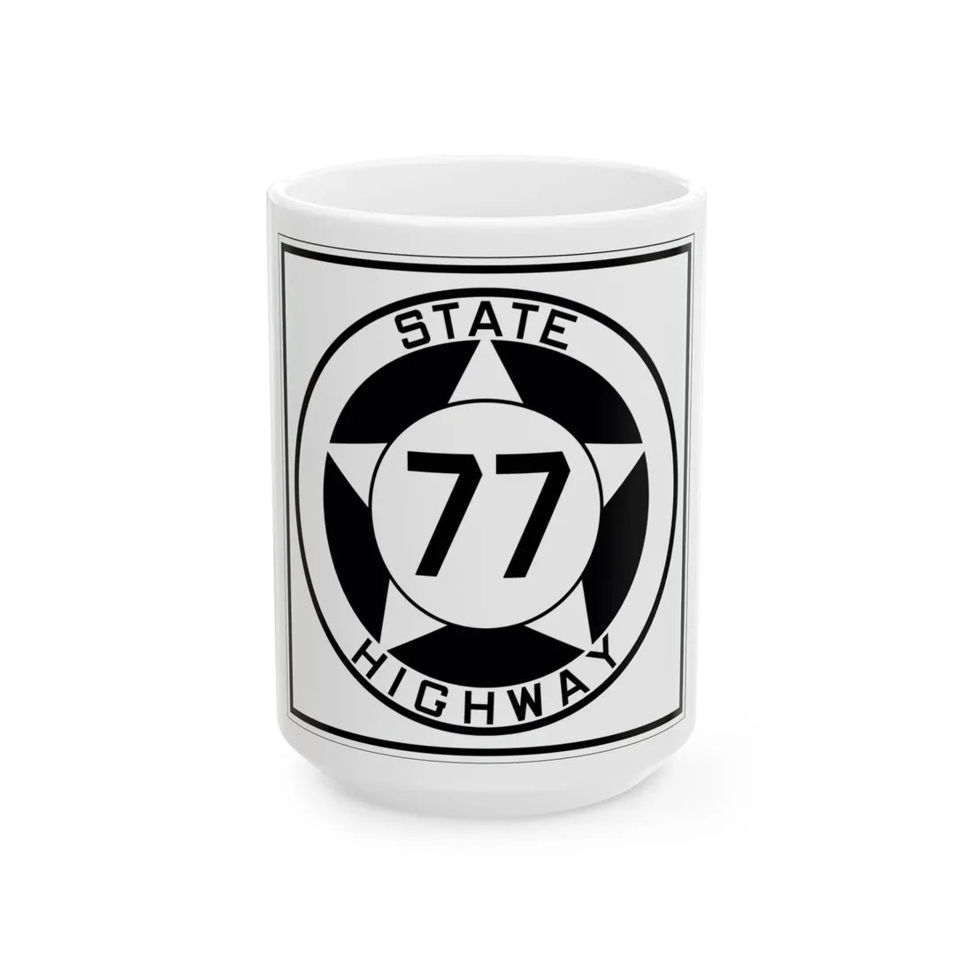 Texas 77 1935 (Texas) (Road Sign) White Coffee Mug 15oz - Go Mug Yourself