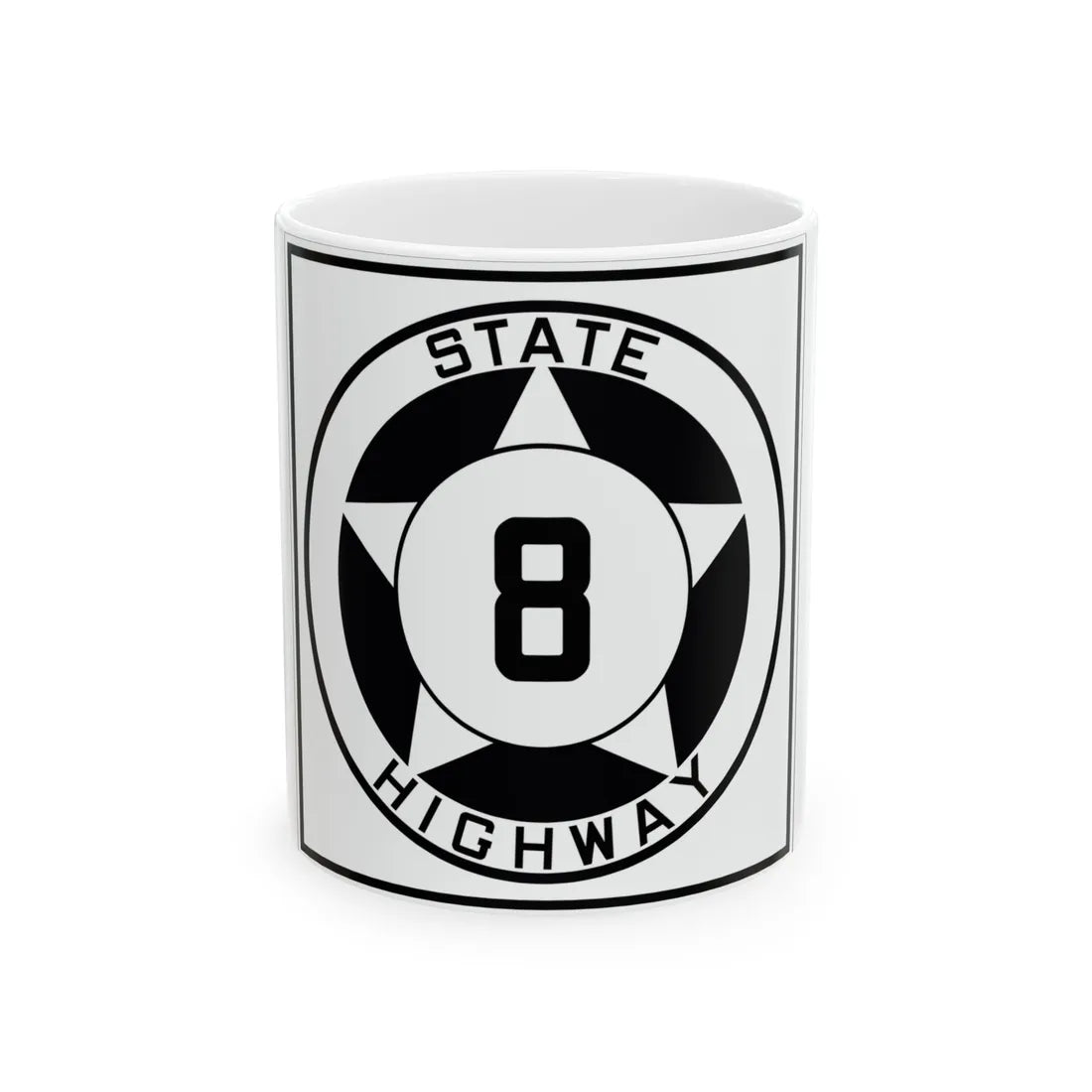 Texas 8 1935 (Texas) (Road Sign) White Coffee Mug 11oz - Go Mug Yourself