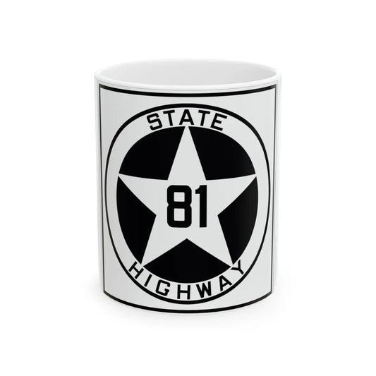 Texas 81 1917 (Texas) (Road Sign) White Coffee Mug 11oz - Go Mug Yourself