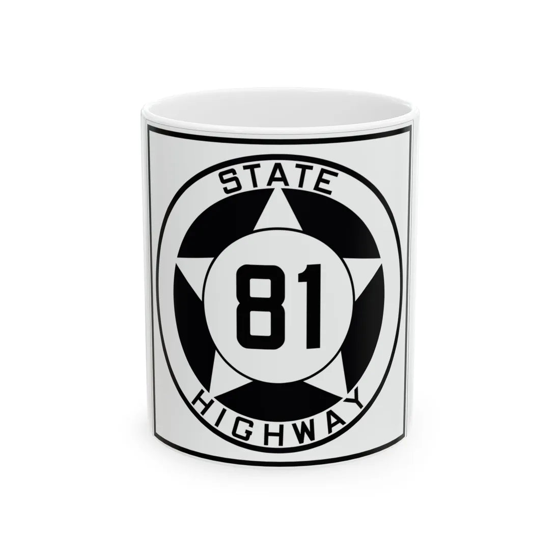 Texas 81 1935 (Texas) (Road Sign) White Coffee Mug 11oz - Go Mug Yourself