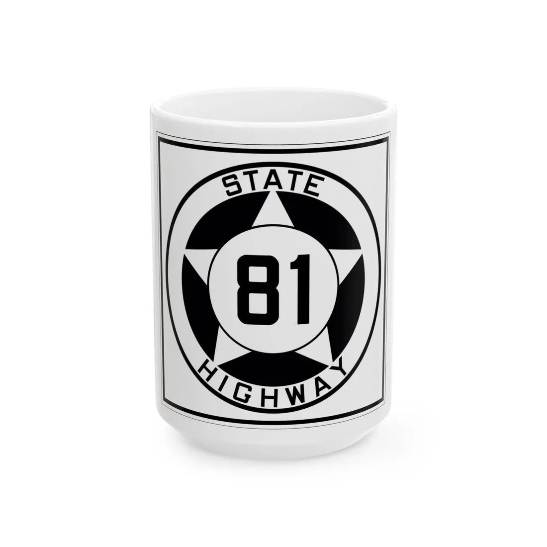 Texas 81 1935 (Texas) (Road Sign) White Coffee Mug 15oz - Go Mug Yourself