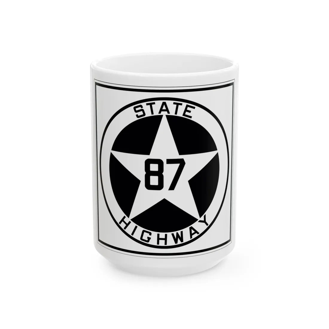 Texas 87 1917 (Texas) (Road Sign) White Coffee Mug 15oz - Go Mug Yourself