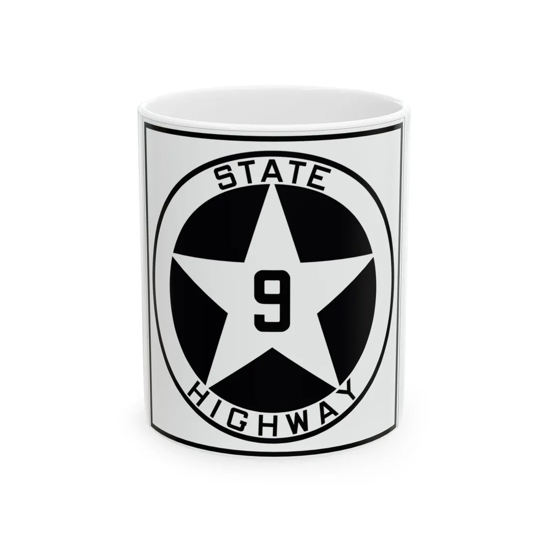 Texas 9 1917 (Texas) (Road Sign) White Coffee Mug 11oz - Go Mug Yourself