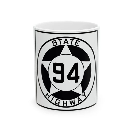 Texas 94 1935 (Texas) (Road Sign) White Coffee Mug 11oz - Go Mug Yourself