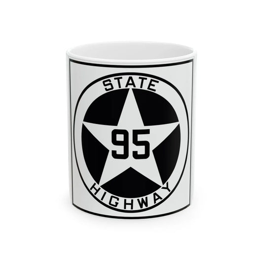 Texas 95 1917 (Texas) (Road Sign) White Coffee Mug 11oz - Go Mug Yourself