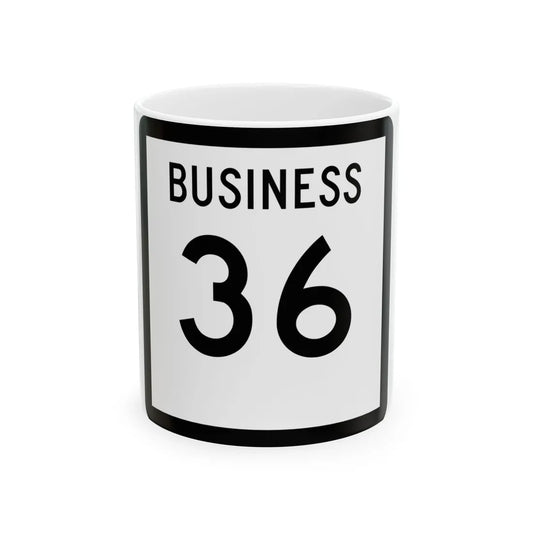 Texas Business 36 (Texas) (Road Sign) White Coffee Mug 11oz - Go Mug Yourself