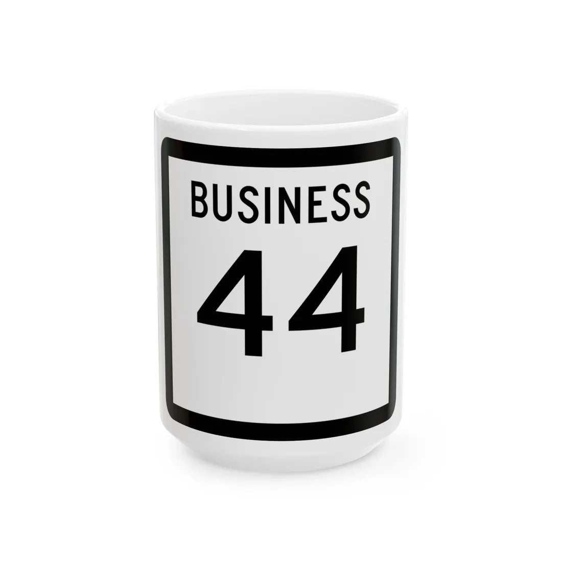 Texas Business 44 (Texas) (Road Sign) White Coffee Mug 15oz - Go Mug Yourself