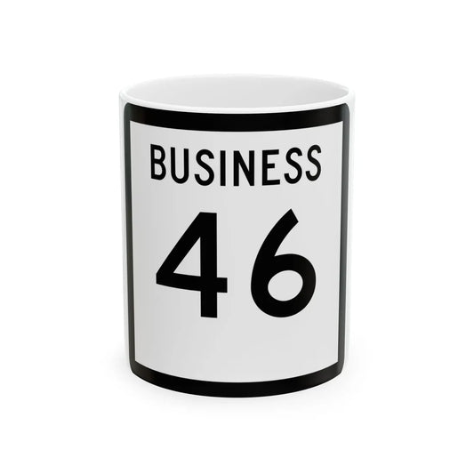 Texas Business 46 (Texas) (Road Sign) White Coffee Mug 11oz - Go Mug Yourself