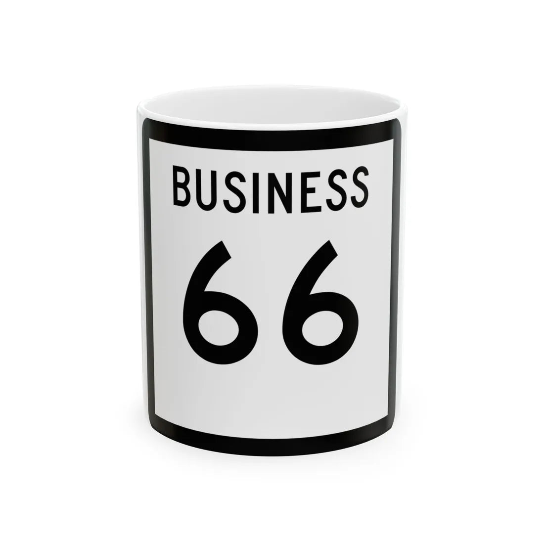 Texas Business 66 (Texas) (Road Sign) White Coffee Mug 11oz - Go Mug Yourself