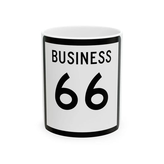 Texas Business 66 (Texas) (Road Sign) White Coffee Mug 11oz - Go Mug Yourself