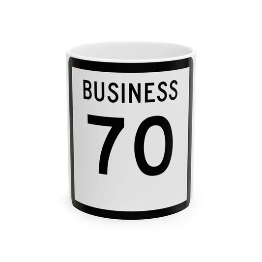 Texas Business 70 (Texas) (Road Sign) White Coffee Mug 11oz - Go Mug Yourself