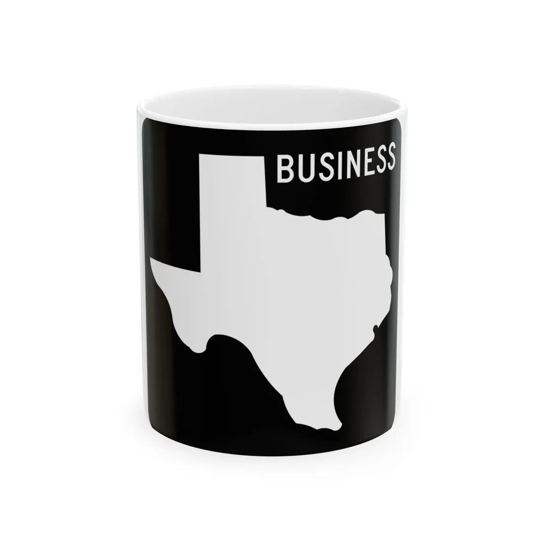 Texas Business FM blank (Texas) (Road Sign) White Coffee Mug 11oz - Go Mug Yourself