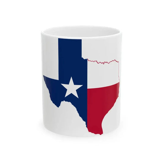 Texas flag map (United States) White Coffee Mug 11oz - Go Mug Yourself