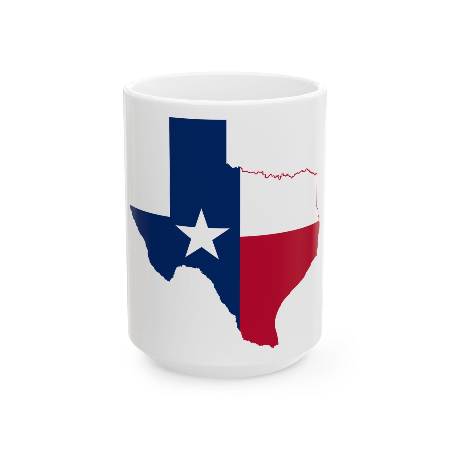 Texas flag map (United States) White Coffee Mug-15oz-Go Mug Yourself