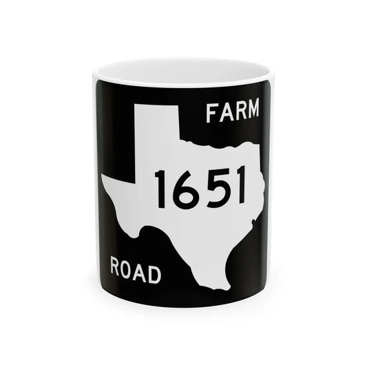 Texas FM 1651 (Texas) (Road Sign) White Coffee Mug 11oz - Go Mug Yourself