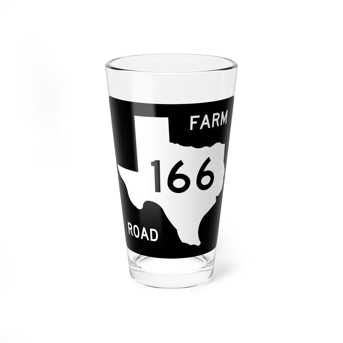 Texas FM 166 (Texas) (Road Sign) Pint Glss 16oz 16oz - Go Mug Yourself