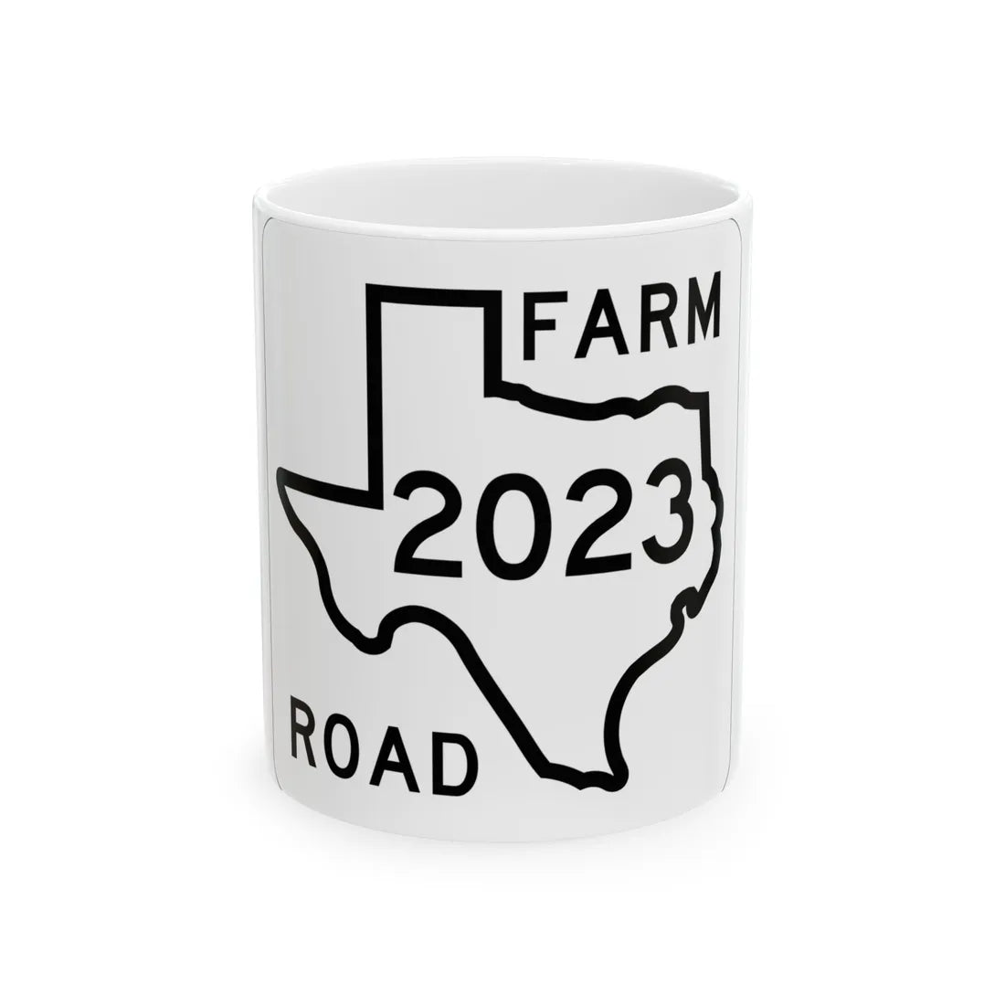Texas FM 2023 1956 (Texas) (Road Sign) White Coffee Mug 11oz - Go Mug Yourself