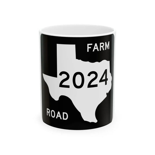 Texas FM 2024 (Texas) (Road Sign) White Coffee Mug 11oz - Go Mug Yourself