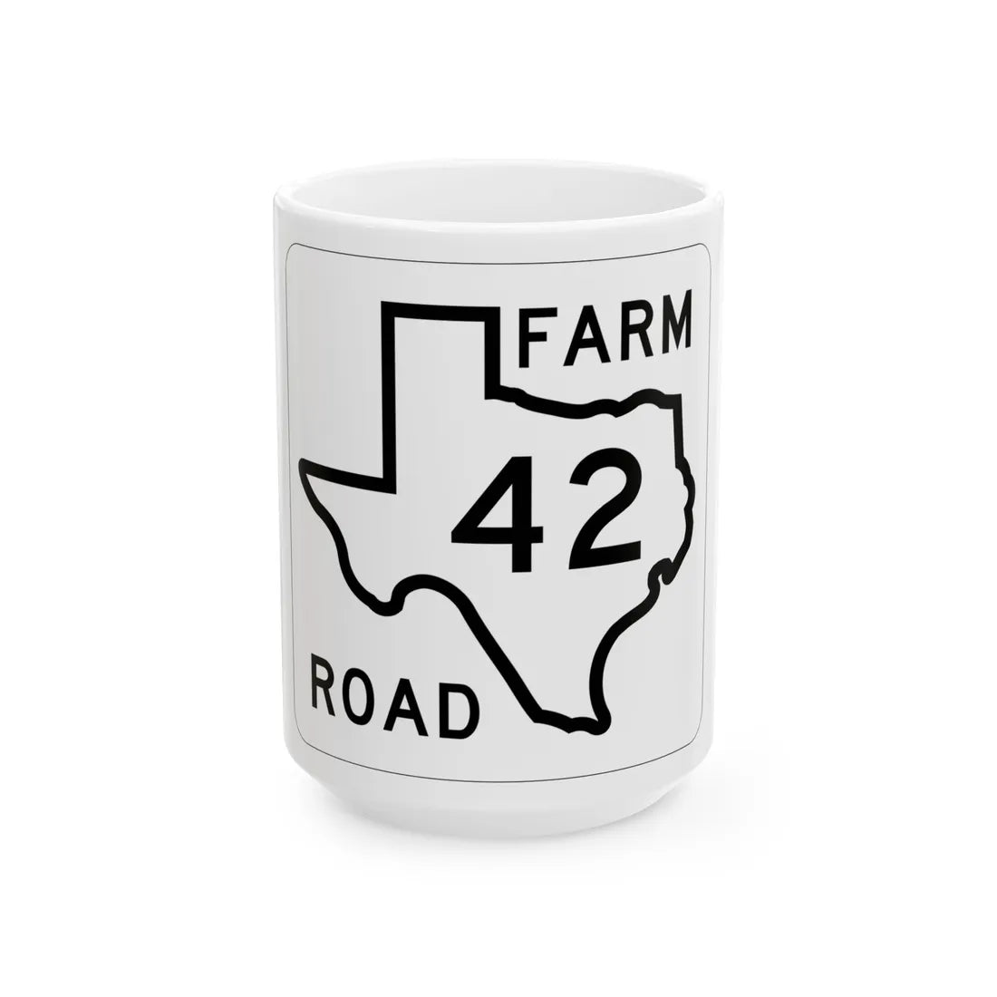 Texas FM 42 1956 (Texas) (Road Sign) White Coffee Mug 15oz - Go Mug Yourself