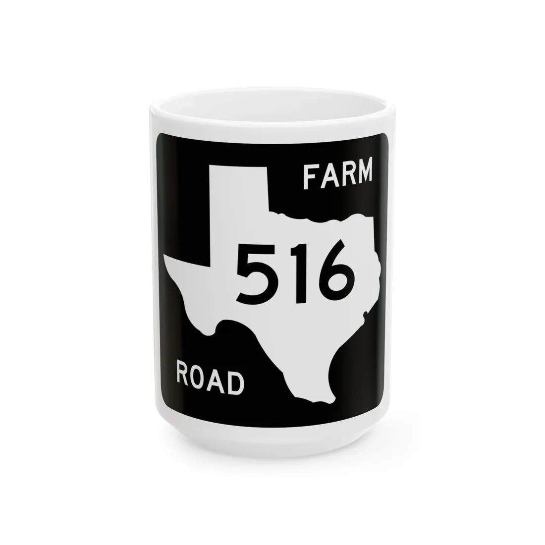 Texas FM 516 (Texas) (Road Sign) White Coffee Mug 15oz - Go Mug Yourself