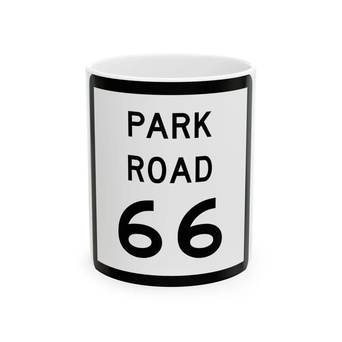 Texas Park Road 66 (Texas) (Road Sign) White Coffee Mug 11oz - Go Mug Yourself