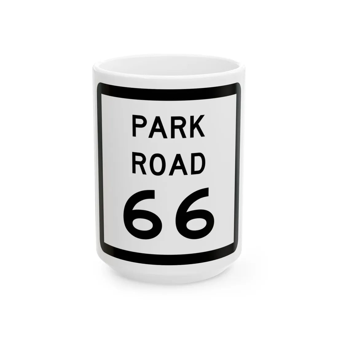 Texas Park Road 66 (Texas) (Road Sign) White Coffee Mug 15oz - Go Mug Yourself