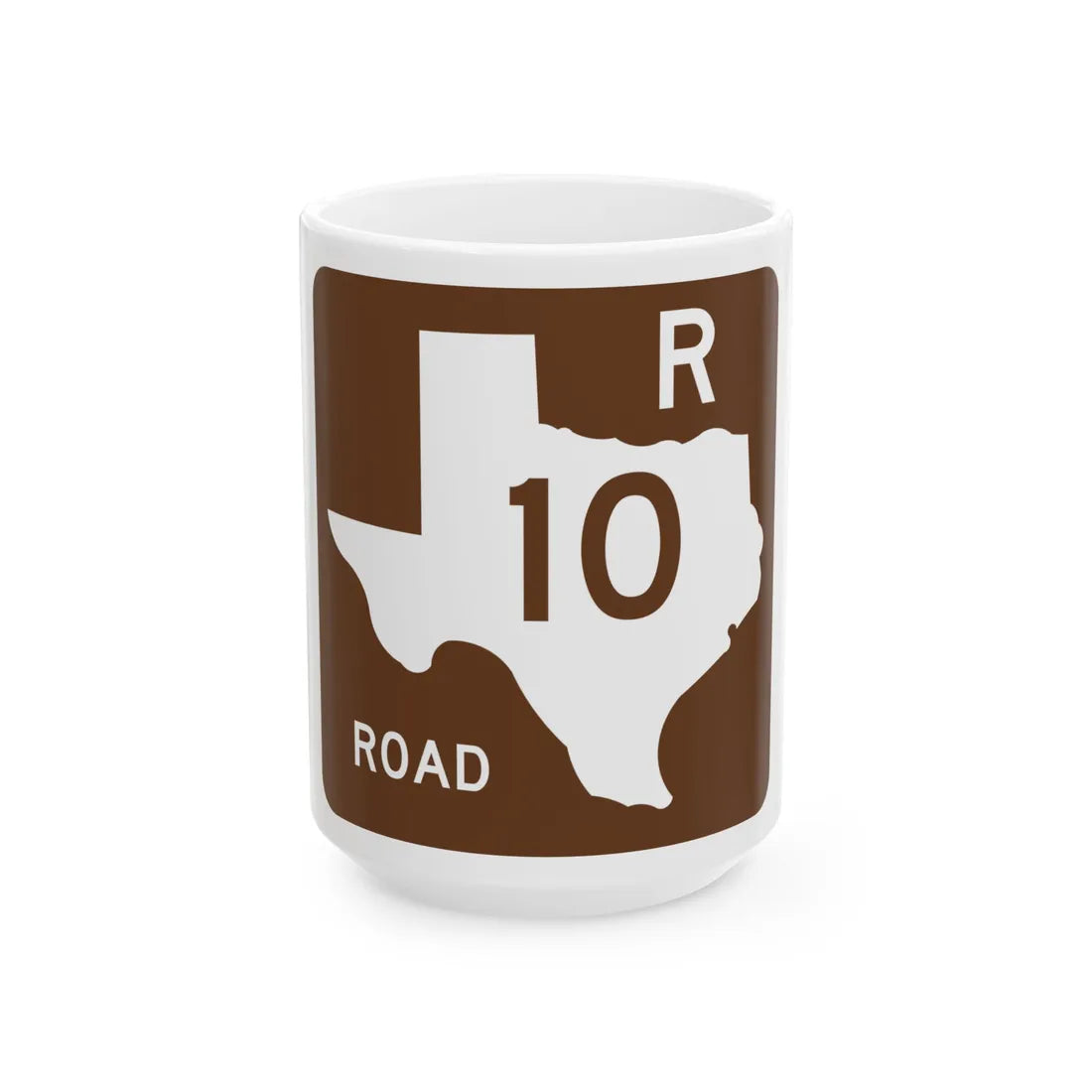 Texas Recreational Road 10 (Texas) (Road Sign) White Coffee Mug 15oz - Go Mug Yourself