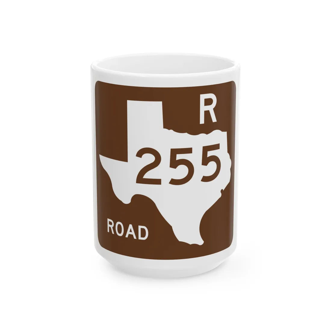 Texas Recreational Road 255 (Texas) (Road Sign) White Coffee Mug 15oz - Go Mug Yourself