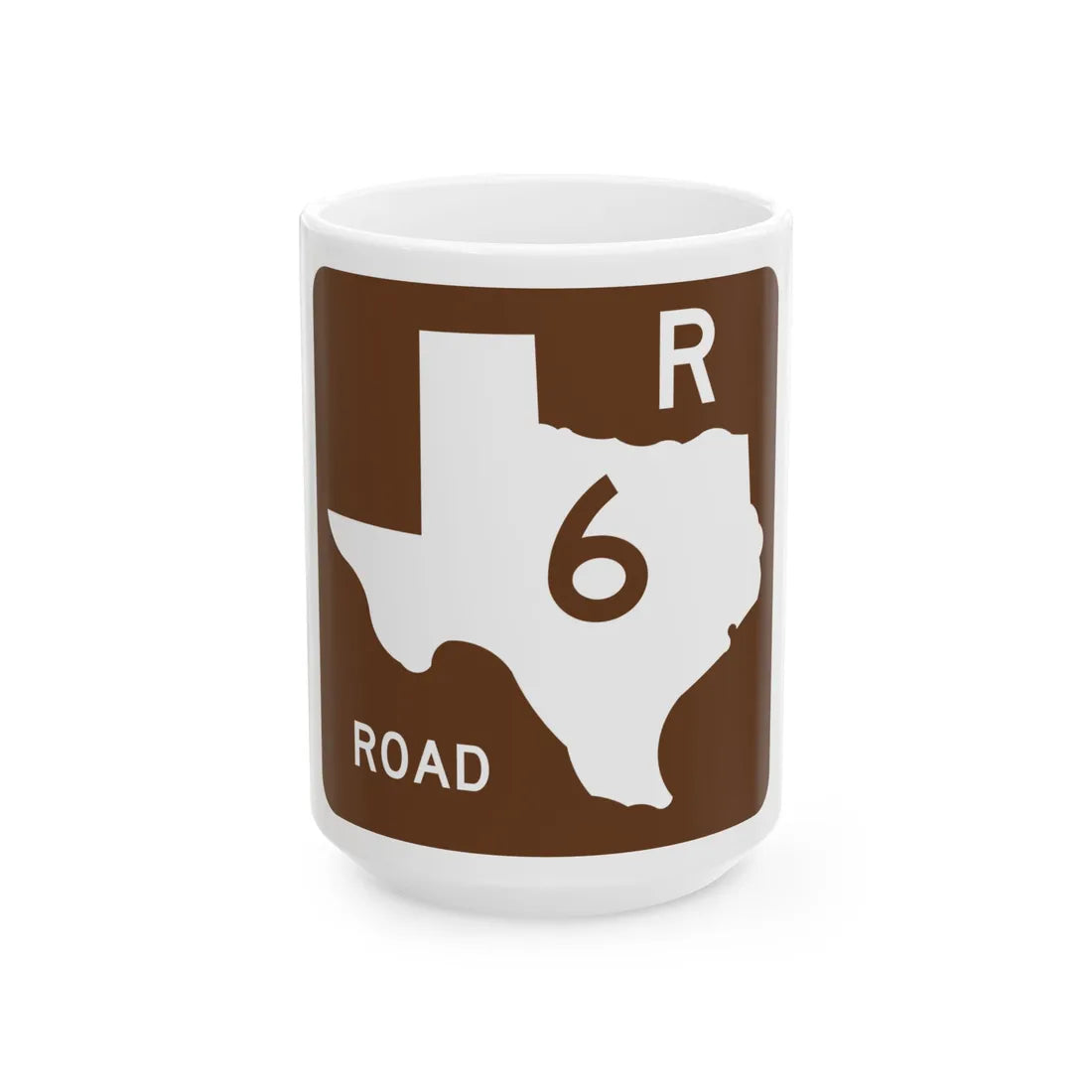 Texas Recreational Road 6 (Texas) (Road Sign) White Coffee Mug 15oz - Go Mug Yourself