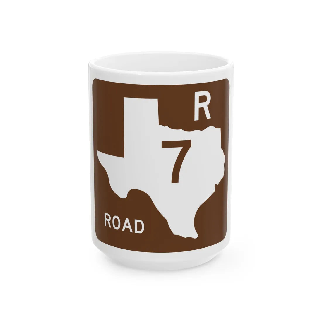 Texas Recreational Road 7 (Texas) (Road Sign) White Coffee Mug 15oz - Go Mug Yourself