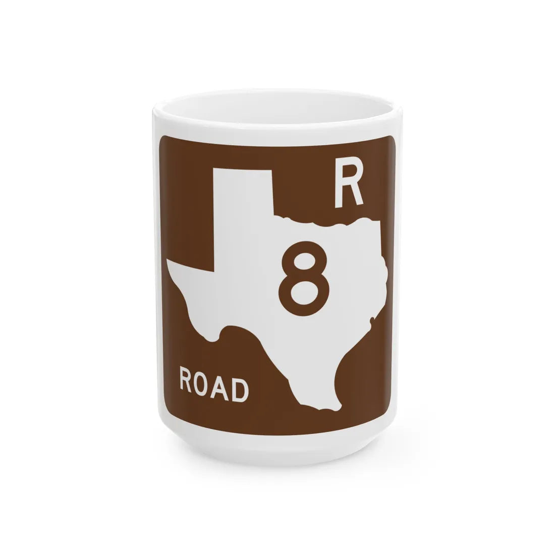 Texas Recreational Road 8 (Texas) (Road Sign) White Coffee Mug 15oz - Go Mug Yourself