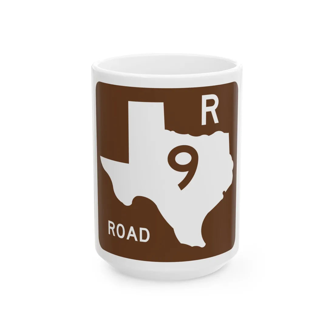 Texas Recreational Road 9 (Texas) (Road Sign) White Coffee Mug 15oz - Go Mug Yourself