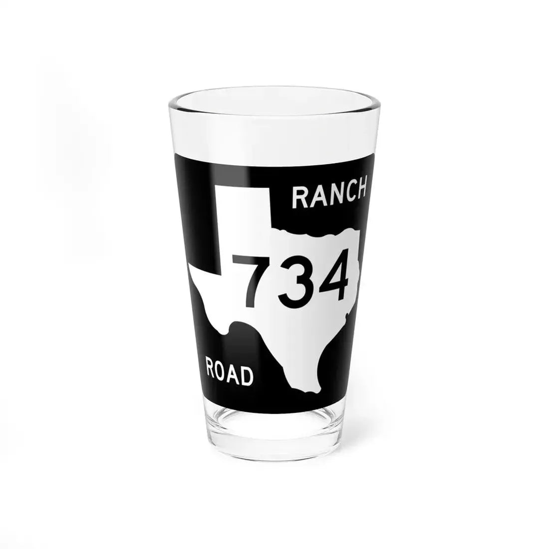 Texas RM 734 (Texas) (Road Sign) Pint Glss 16oz 16oz - Go Mug Yourself