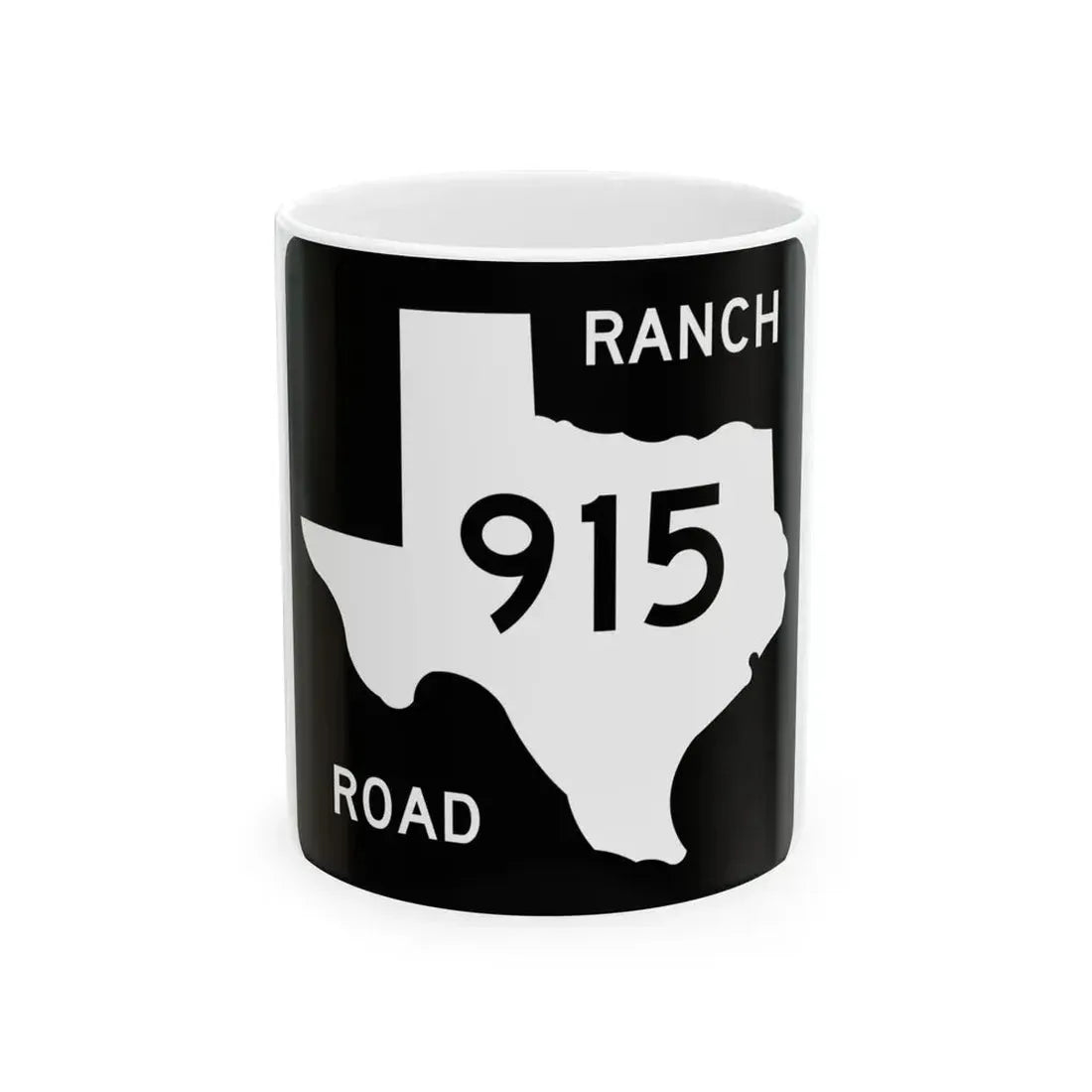 Texas RM 915 (Texas) (Road Sign) White Coffee Mug 11oz - Go Mug Yourself