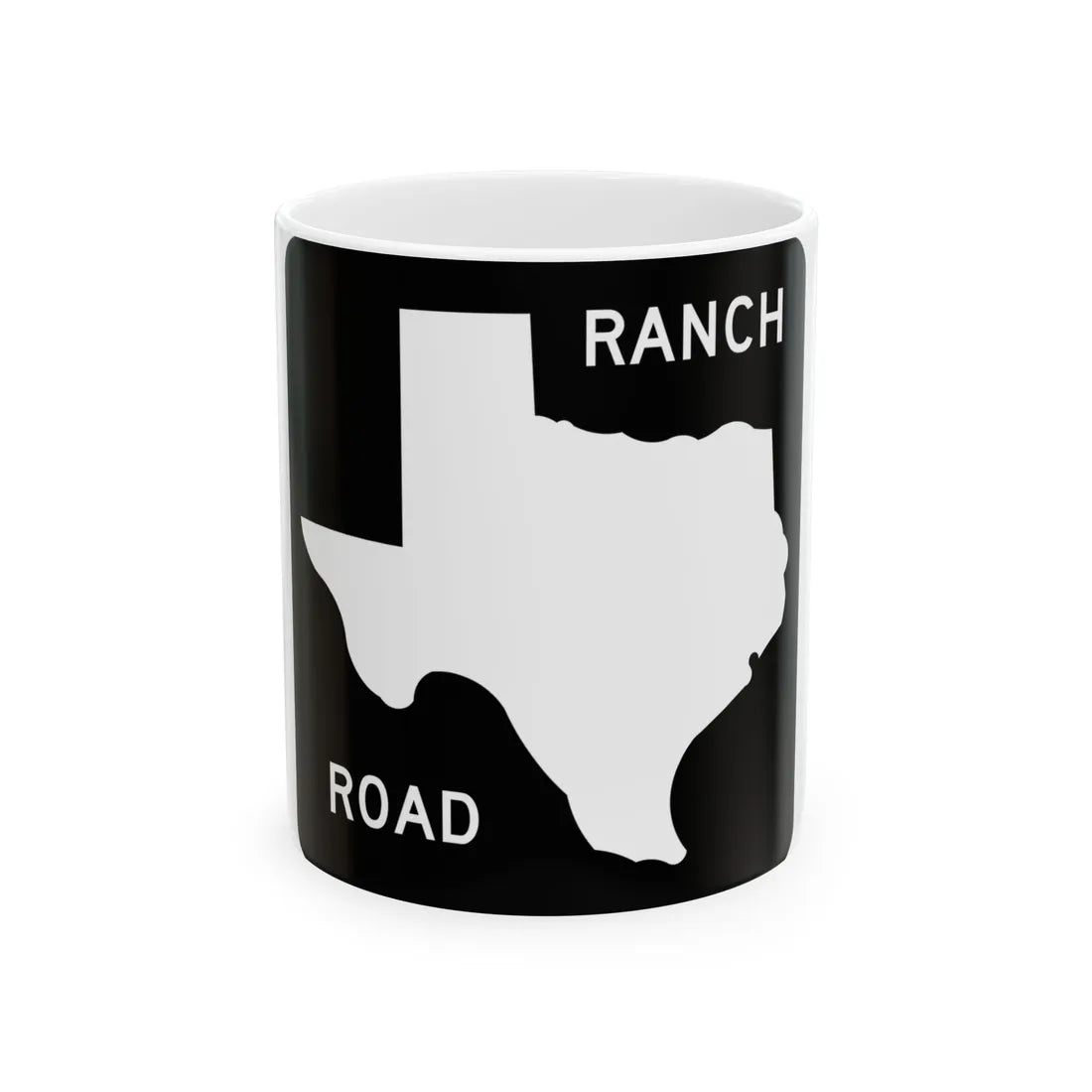 Texas RM blank (Texas) (Road Sign) White Coffee Mug 11oz - Go Mug Yourself