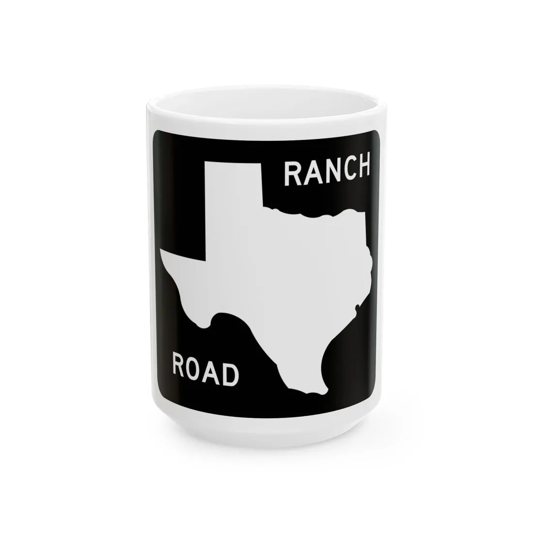 Texas RM blank (Texas) (Road Sign) White Coffee Mug 15oz - Go Mug Yourself