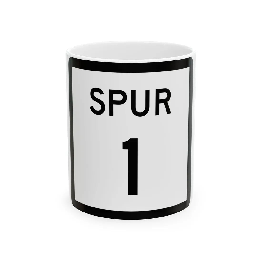 Texas Spur 1 (Texas) (Road Sign) White Coffee Mug 11oz - Go Mug Yourself