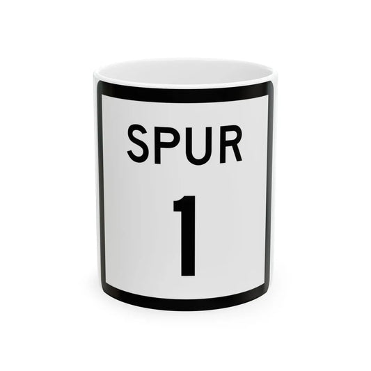 Texas Spur 1 (Texas) (Road Sign) White Coffee Mug 11oz - Go Mug Yourself