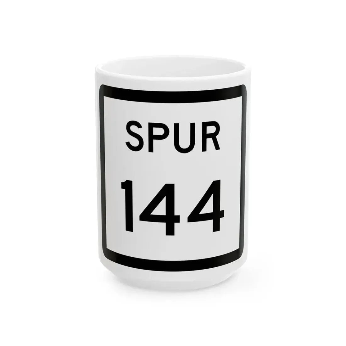 Texas Spur 144 (Texas) (Road Sign) White Coffee Mug 15oz - Go Mug Yourself