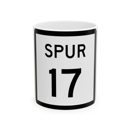 Texas Spur 17 (Texas) (Road Sign) White Coffee Mug 11oz - Go Mug Yourself