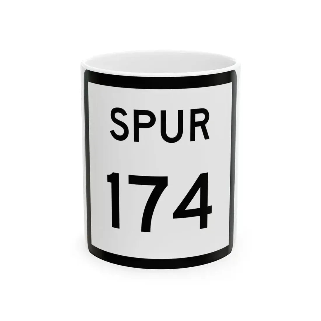 Texas Spur 174 (Texas) (Road Sign) White Coffee Mug 11oz - Go Mug Yourself