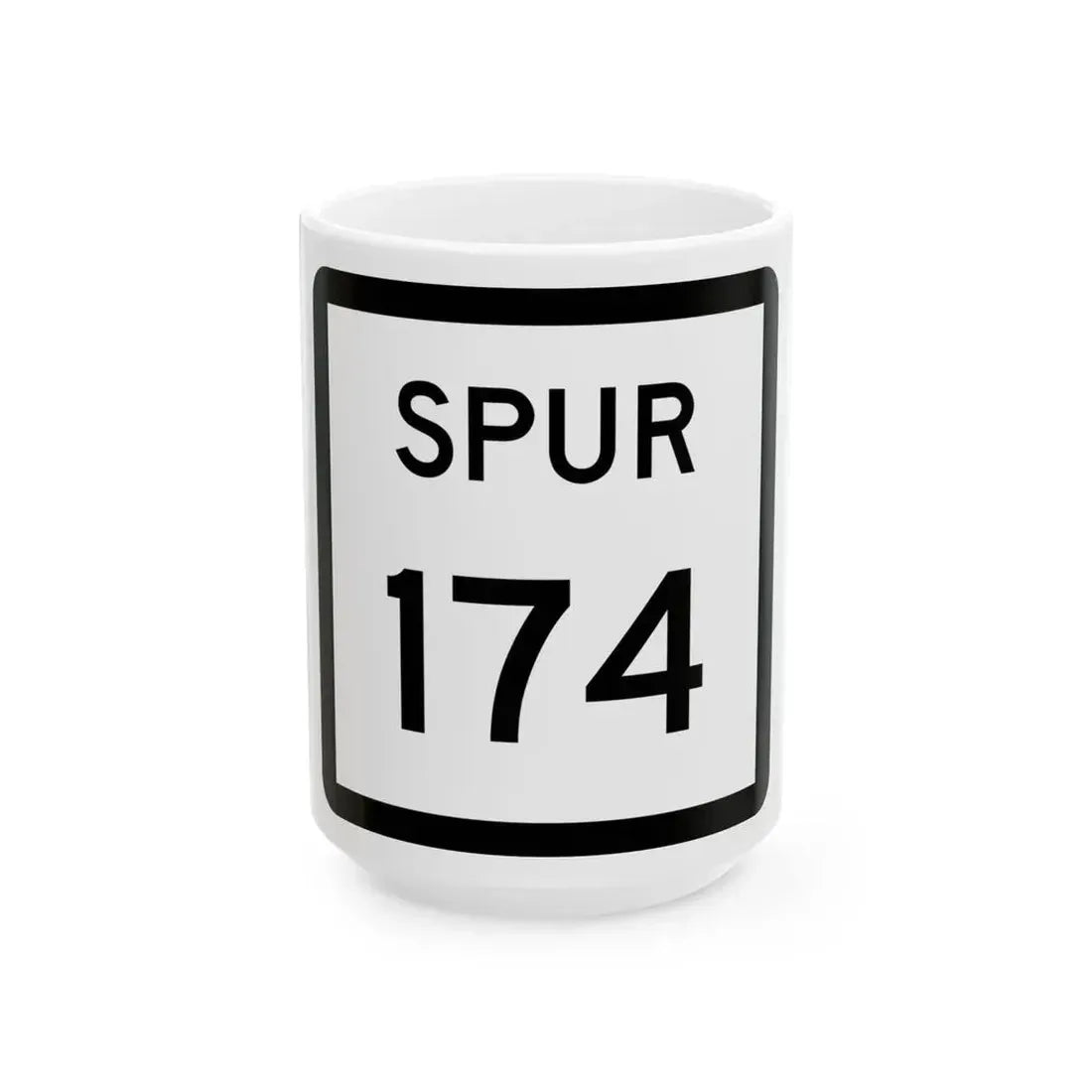 Texas Spur 174 (Texas) (Road Sign) White Coffee Mug 15oz - Go Mug Yourself