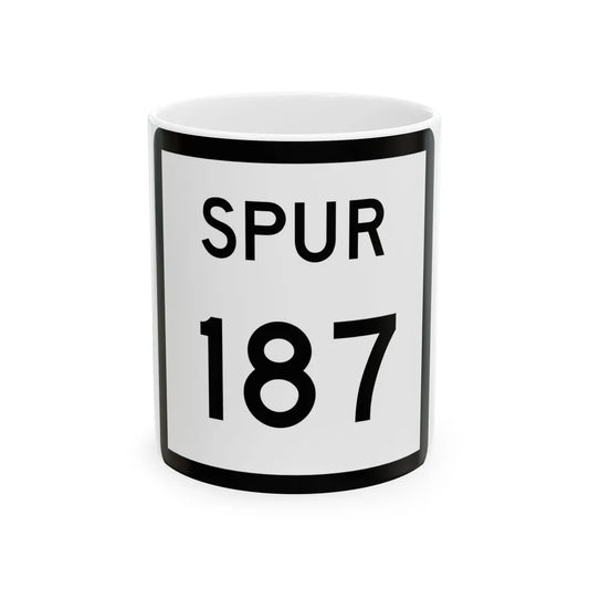 Texas Spur 187 (Texas) (Road Sign) White Coffee Mug 11oz - Go Mug Yourself